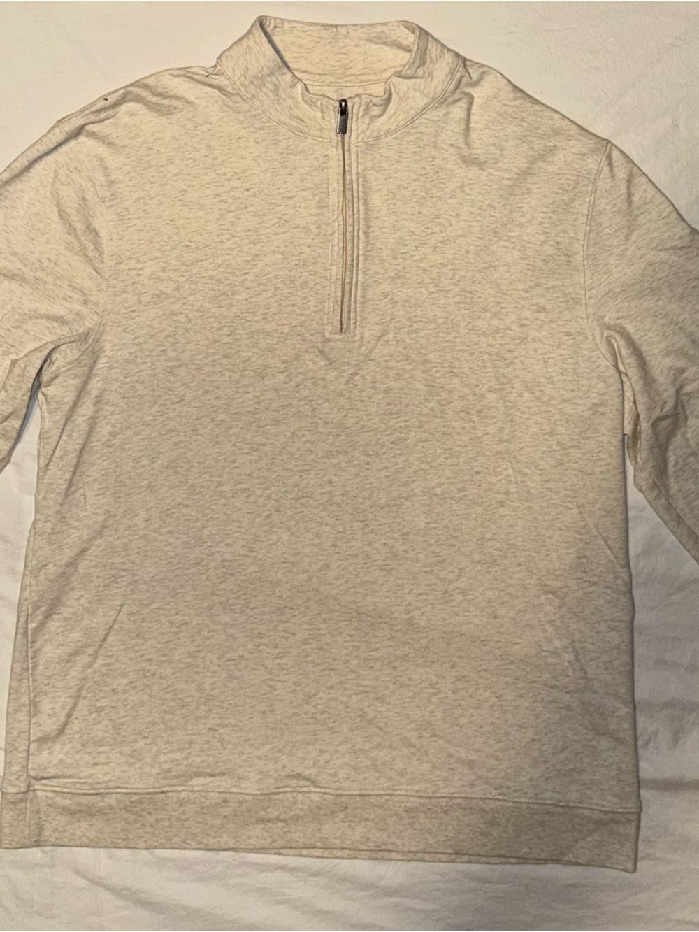 CO Men's Light Cream Heather Quarter-Zip Sweater